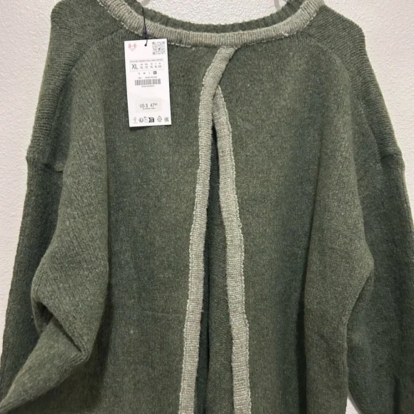 ZARA Green Open Back Sweater - Picture 7 of 12